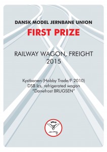 DIPLOMER 4, Rail Wagon Freight, First Prize, Kystbanen-Hobby Trade